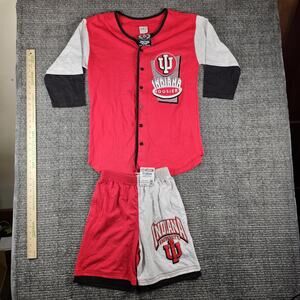 NWT Vintage RARE 1990s 90s IU Indiana Hoosiers Sport ButtonUp Jersey Shorts S/M